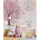 Ver imagem 3 de Papel de parede árvore rosa ursinha no balanço M² PP43