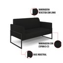 Ver imagem 6 de Sofá Namoradeira Base Industrial Alta Preto Marisa Linho Preto A79 D03 - D’Rossi