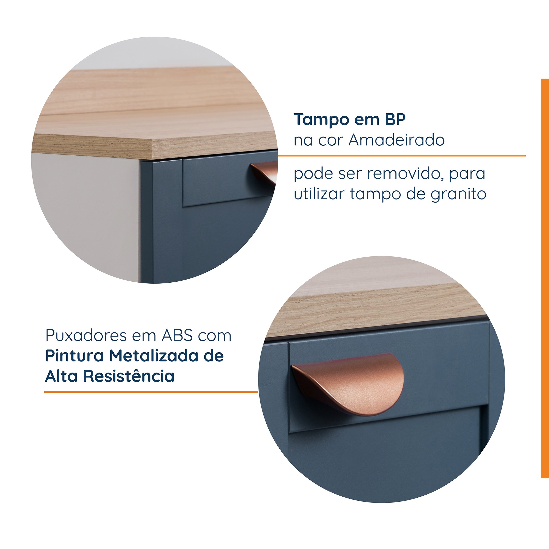 Cozinha Modulada 7 Peças com Tampo 3 Aéreos 3 Balcões e Torre Quente Arizona CabeCasa MadeiraMadeira - 5