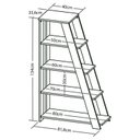 Ver imagem 3 de Kit 2 Estantes Escada Multiuso para Livros 5 Prateleiras 134CMX164CM Preto Artany