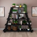 Ver imagem 1 de Kit 2 Estantes Escada Multiuso para Livros 5 Prateleiras 134cmx164cm