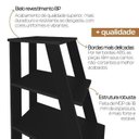 Ver imagem 4 de Kit 2 Estantes Escada Multiuso para Livros 5 Prateleiras 134CMX164CM Preto Artany