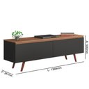 Ver imagem 3 de Rack Tuboarte Ruth P/ Tv's de até 55" com Pés em Estilo Retrô Amêndoa Preto