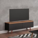 Ver imagem 1 de Rack Tuboarte Ruth P/ Tv's de até 55" com Pés em Estilo Retrô Amêndoa Preto