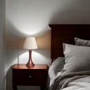 Ver imagem 5 de Abajur Quarto Luminária Pequena Paris Café Cerâmica com Cúpula 49x25 Cm