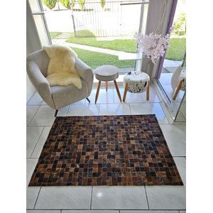 Tapete de Couro Quadriculado 2,00 X 1,50 M Marron Exótico