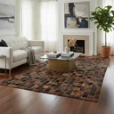 Ver imagem 1 de Tapete de Couro Quadriculado 2,00 X 1,50 M Marron Exótico