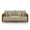 Ver imagem 3 de Sofá 3 Lugares Living 192cm Pé Madeira Valença Marrom/veludo K01 - D\'rossi Cor Bege