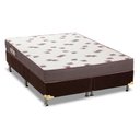 Ver imagem 1 de Cama Box Queen: Colchão Espuma Ortobom D28 Light + Base CRC Suede Brown(158x198)