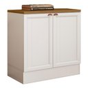 Ver imagem 1 de Balcão com Tampo 80 Cm 2 Portas Unna Branco Carvalho Oak Poliman