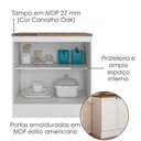 Ver imagem 4 de Balcão com Tampo 80 Cm 2 Portas Unna Branco Carvalho Oak Poliman