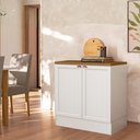 Ver imagem 5 de Balcão com Tampo 80 Cm 2 Portas Unna Branco Carvalho Oak Poliman