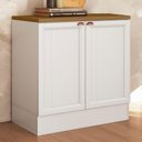 Ver imagem 2 de Balcão com Tampo 80 Cm 2 Portas Unna Branco Carvalho Oak Poliman