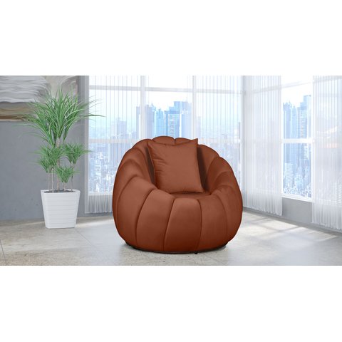 Poltrona Decorativa Concha Almofada Veludo Terracota - Londrilar