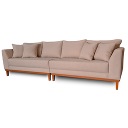 Sofá Pierri | Base Madeira & Tecido Impermeável | Bipartido | 4 Lugares | 270cm | Fendi 317 - 3