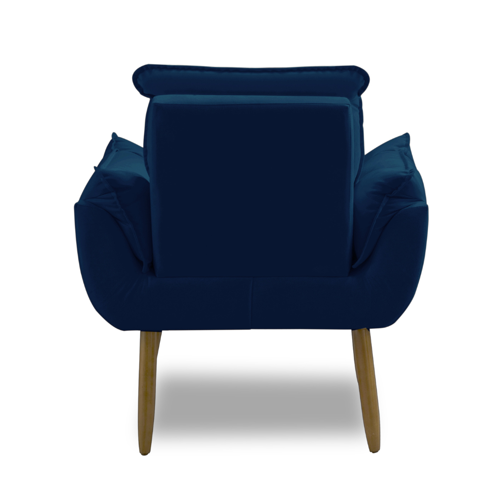 Poltrona Decorativa Opala Sala Suede Luxo - Arapongas Decor:azul Marinho - 5