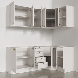 Cozinha Modulada 6 Peças sem Tampo 3 Aéreos 6 Portas e 3 Balcões Arizona CabeCasa MadeiraMadeira - 9