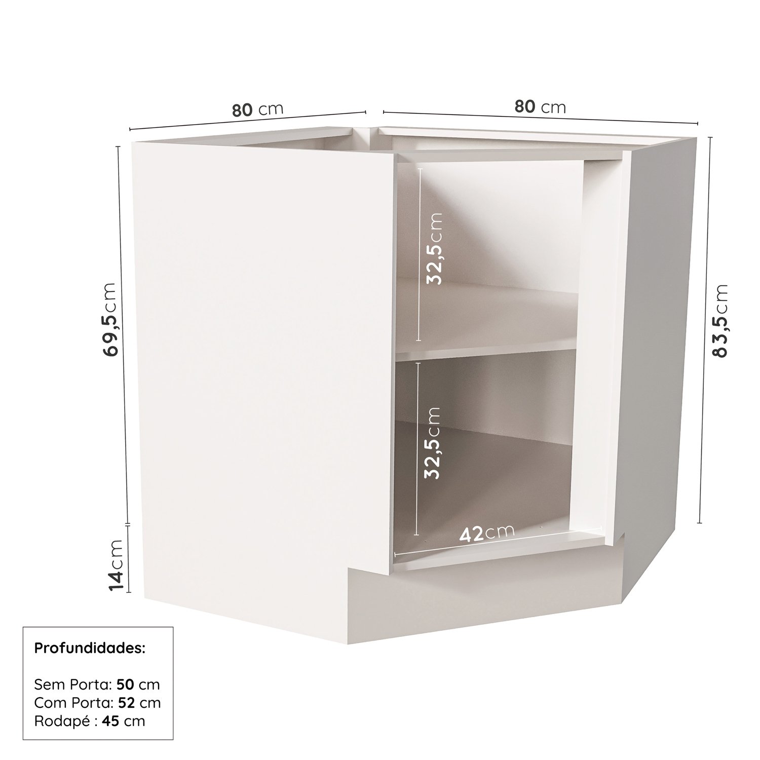 Cozinha Modulada 6 Peças sem Tampo 3 Aéreos 6 Portas e 3 Balcões Arizona CabeCasa MadeiraMadeira - 14