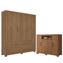 Ver imagem 1 de Guarda Roupa Casal Guarapuava 6 Portas 4 Gavetas MDP Jatobá Acetinado com Cômoda Havana Master