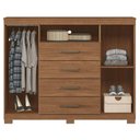 Ver imagem 3 de Guarda Roupa Casal Guarapuava 6 Portas 4 Gavetas MDP Jatobá Acetinado com Cômoda Havana Master