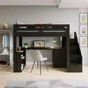 Ver imagem 1 de Cama Alta Beliche Infantil/Juvenil Star Plus Office Multifuncional Casatema MadeiraOriginals Preto