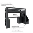 Ver imagem 6 de Cama Alta Infantil/juvenil Star Plus Office Multifuncional Casatema MadeiraOriginals