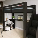 Ver mais imagens de Cama Alta Beliche Infantil/Juvenil Star Plus Office Multifuncional Casatema MadeiraOriginals Preto