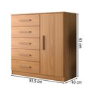 Ver imagem 4 de Cômoda New Monaco 1 Porta 5 Gavetas Cinamomo - Evidencia Móveis