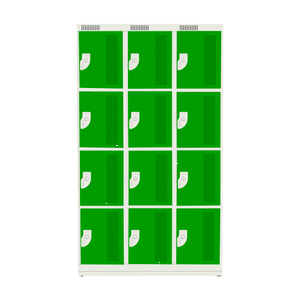 Armário em Aço 12 Portas Compatível com Capacete - Nk 3334 Verde Fluorescente