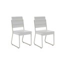 Ver imagem 1 de Cadeira Sala de Jantar 1736 Aço Kit 2 Uni Branco/prata - Carraro