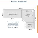 Ver imagem 4 de Cozinha Planejada 6 Peças sem Tampo 3 Aéreos 6 Portas e 3 Balcões Arizona CabeCasa MadeiraOriginals Azul