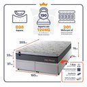 Ver imagem 3 de Conjunto Box Baú Super King Benton Branco 193x203x78 c/ Molas Ensacadas