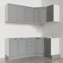 Ver mais imagens de Cozinha Modulada 6 Peças sem Tampo 3 Aéreos 6 Portas e 3 Balcões Arizona CabeCasa MadeiraOriginals