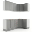 Ver imagem 3 de Cozinha Modulada 6 Peças sem Tampo 3 Aéreos 6 Portas e 3 Balcões Arizona CabeCasa MadeiraOriginals Cinza