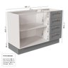 Cozinha Modulada 6 Peças sem Tampo 3 Aéreos 6 Portas e 3 Balcões Arizona CabeCasa MadeiraMadeira - 15