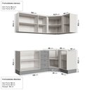 Ver imagem 5 de Cozinha Modulada 6 Peças sem Tampo 3 Aéreos 6 Portas e 3 Balcões Arizona CabeCasa MadeiraOriginals Cinza