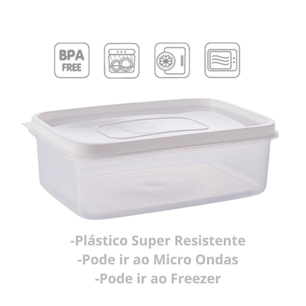 Pote Retangular Moduline Freezer e Micro-ondas 4,3 Litros - 4