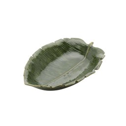 Folha Decorativa Cerâmica Banana Leaf Verde 30x20,5x6,5cm - 1 Folha Decorativa Cerâmica Banana Leaf Verde 30x20,5x6,5cm - 1