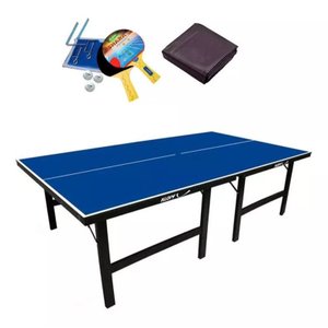 Mesa de Ping Pong Oficial Mdp 15mm Klopf 1001 + Kit Completo Ping Pong Klopf 5031 + Capa