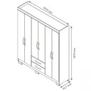 Ver imagem 6 de Guarda-roupa 6 Portas Nt 5130 Branco - Notável