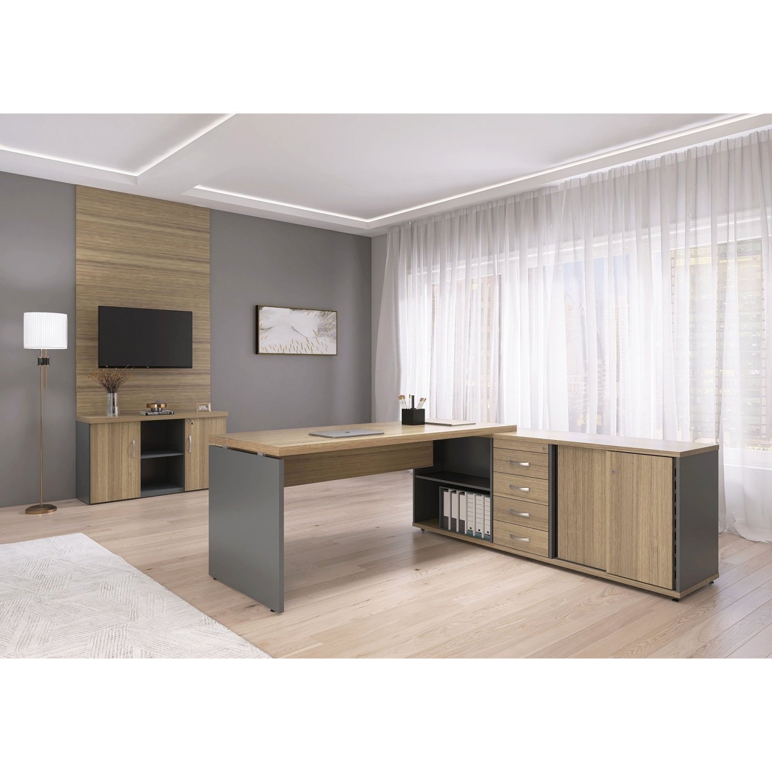 Mesa para Escritório em L Diretor 190x180cm MPB04GPE40TUB ESP216  - 2