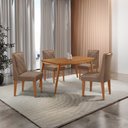 Ver imagem 1 de Mesa de Jantar Copper 120cm Tampo Canto Copo Mdf com 4 Cadeiras Isadora Moderna Mobilia