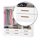 Ver imagem 5 de Guarda-roupa Solteiro Denver 6 Portas 6 Gavetas com Espelho Branco - Carioca Móveis