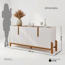 Ver imagem 4 de Buffet 170cm 4 Portas Lizz Branco/Cedro