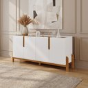 Ver imagem 1 de Buffet 170cm 4 Portas Lizz Branco/Cedro