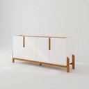 Ver imagem 3 de Buffet 170cm 4 Portas Lizz Branco/Cedro