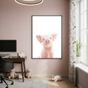 Ver imagem 2 de Quadro Decorativo Porco Bebê 70x50cm Mold Branca