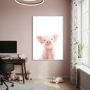 Ver imagem 1 de Quadro Decorativo Porco Bebê 70x50cm Mold Branca