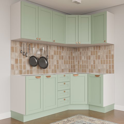 Cozinha Modulada 6 Peças sem Tampo 3 Aéreos 6 Portas e 3 Balcões Arizona CabeCasa MadeiraOriginals