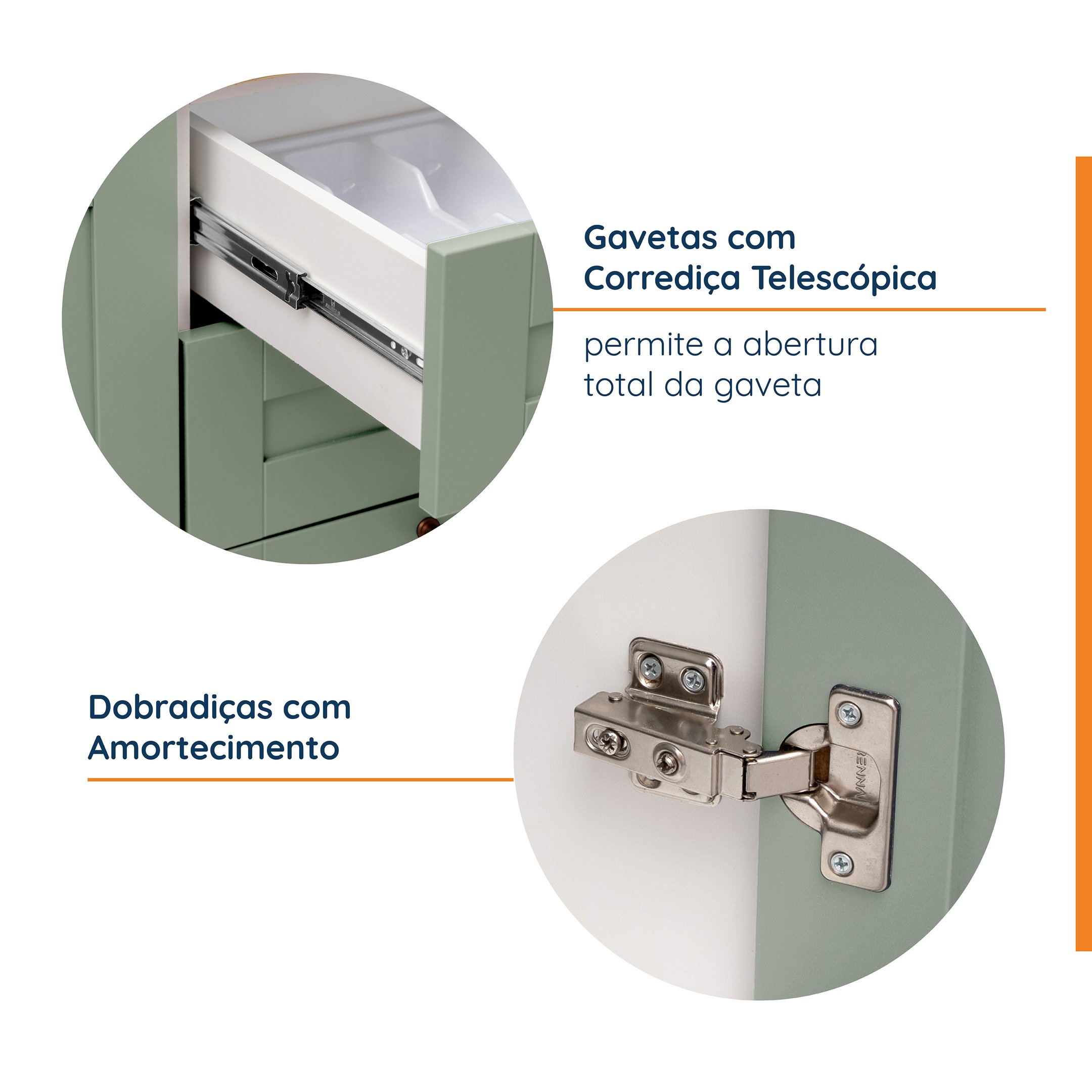 Cozinha Modulada 6 Peças sem Tampo 3 Aéreos 6 Portas e 3 Balcões Arizona CabeCasa MadeiraMadeira - 5